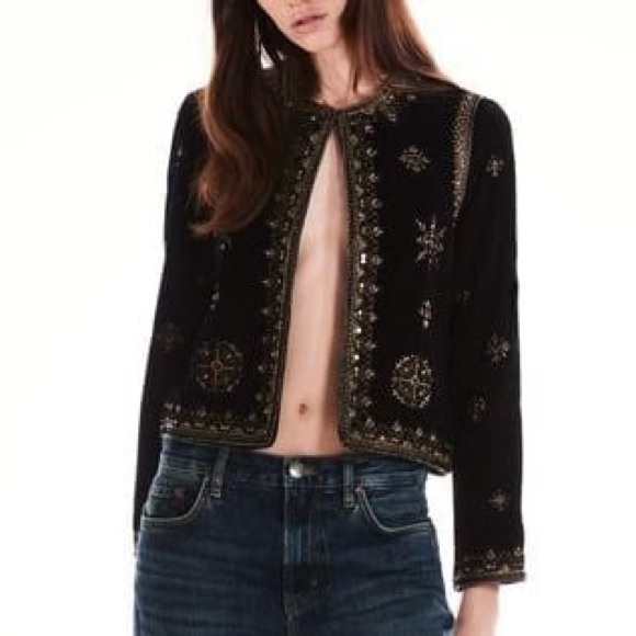 Zara Jackets & Blazers - Velvet Embroidered Jacket | Zara